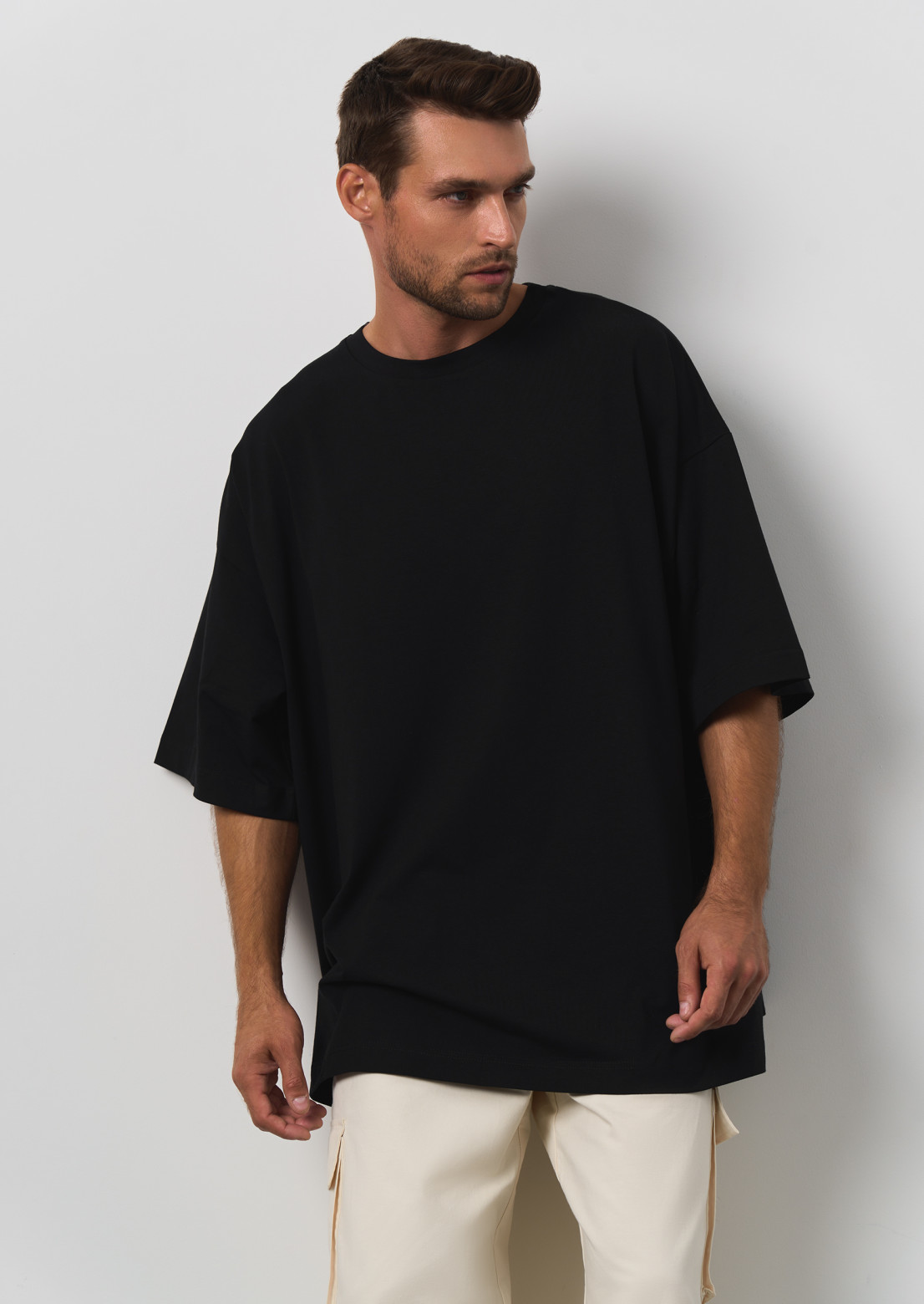 Black color mega oversize unisex ➕ T-shirt 
